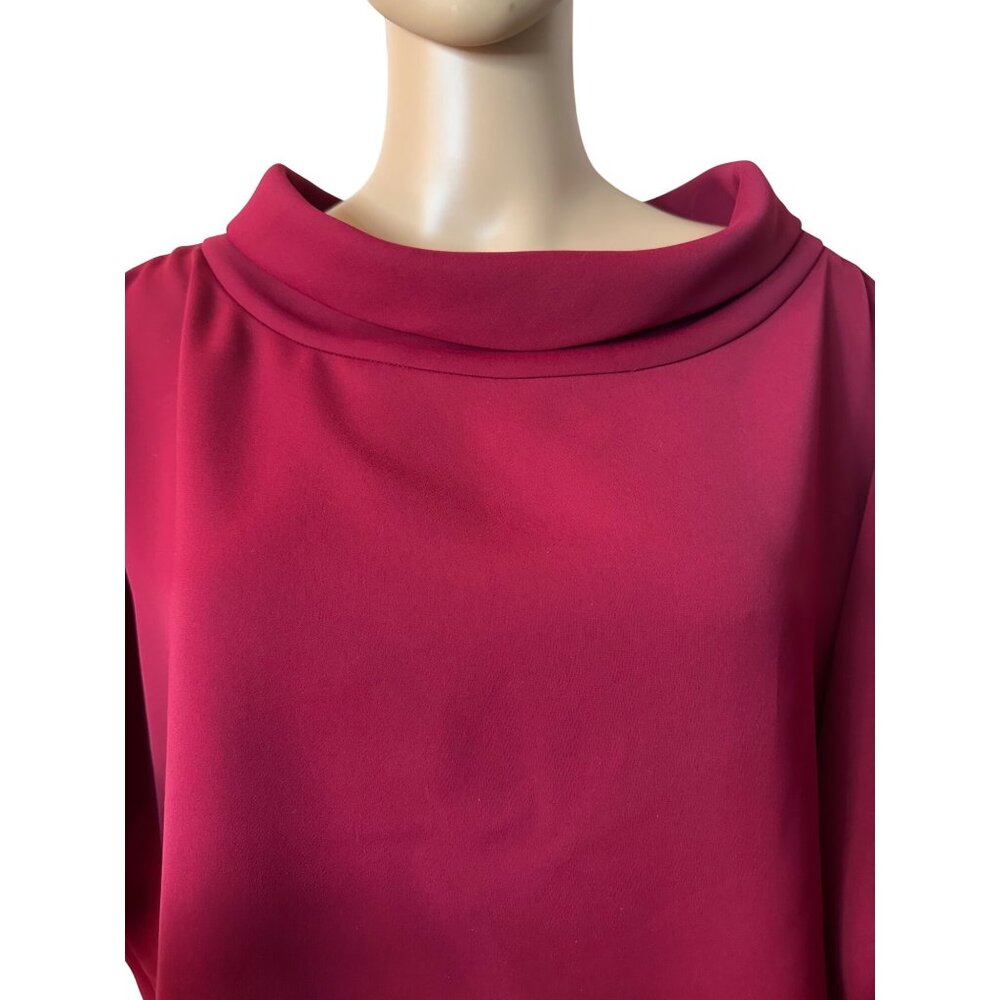 Long Sleeve Burgundy Cowl Neck Top Size XXL Very elegant
